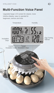 WONEGG Nueva Tendencia Incubadora de Huevos Mini con Control por Voz <span class=keywords><strong>Howard</strong></span> 12, Incubadora Automática para Pollos - Product Image 4
