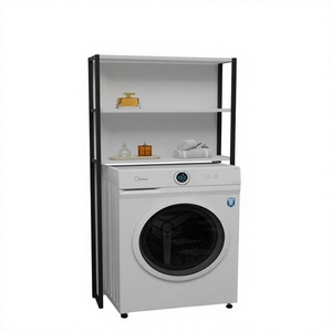 Étagère de rangement métallique à 3 niveaux pour machine à laver/sèche-linge, organisateur de chaussures détachable, gain de place, étagère de toilette, étagère pour maison et jardin - Product Image 1