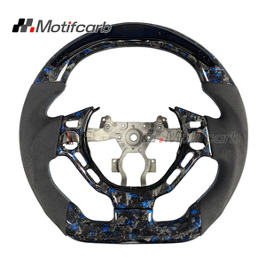 Volante de Fibra de Carbono Forjado Azul Personalizado para Nissan GT-R Premium Black Edition R35 2009-2016 con Pantalla LED Inteligente de RPM - Product Image 1