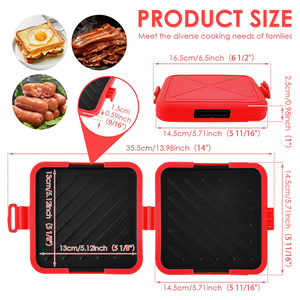 Machine à sandwichs micro-ondes en plastique avec plaques de cuisson/panini antiadhésives, écologique, rapide et facile à nettoyer, pour un petit-déjeuner sain - Product Image 4