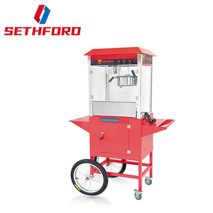 التجارية الدائمة سينما الشارع استخدام آلة صنع الفشار مع عربة سقف/شقة أعلى ماكينة إعداد الفشار مع عجلة حامل - Product Image 1