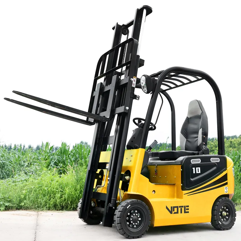 Elektrikli forklift dört tekerlekli 1 ton 1.5 ton 2 depo taşıma yükseltilmiş pil yükleme ve boşaltma kamyon forkliftler pil