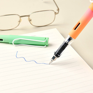 Bộ bút máy nhung màu sắc chuyển sắc sang trọng, đầu thép không gỉ 0.38mm, ngòi vàng, mực xanh đen, thân nhựa, dành cho học sinh - Product Image 2