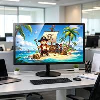 Moniteur d'ordinateur TN 18,5 pouces neuf en gros d'usine, écran LED HD 1366x768 60Hz pour VGA, idéal pour les bureaux professionnels