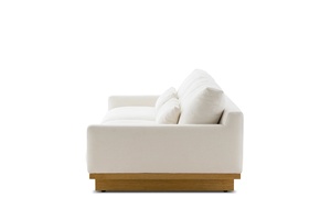 Nhật Bản Phong Cách 2 Chỗ Ngồi Vải Trắng Cắt Sofa Đặt Đơn Giản Đồ Nội Thất Phòng Khách Với Gỗ Modular Chân Góc Vị Trí - Product Image 5