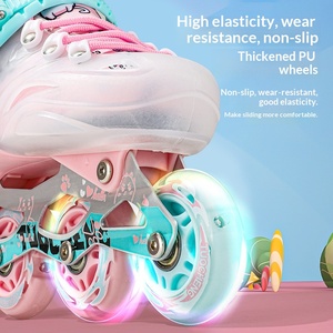 Patines en Línea Ruidongle para Principiantes, con Frenado Seguro, Soporte Acolchado Suave y Ruedas con Luces para Niñas - Product Image 3