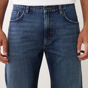 Jean décontracté bleu moyen pour homme 2026 – Coupe droite taille haute pour le quotidien - Product Image 4