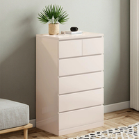 Meuble de rangement moderne et minimaliste à 5 tiroirs avec panneaux décoratifs en bois écologique pour appartement, salle à manger et salon