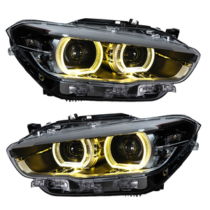 Phare de projecteur Bi-LED pour BMW Série 1 F20 F21 2015-2018, anneaux <span class=keywords><strong>halo</strong></span> Angel Eye Golden Eye, phare amélioré à double lentille - Product Image 1