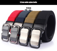 Ceintures sans boucle pour hommes, boucle automatique en toile de nylon, ceintures pour jeunes, toutes occasions, sangle en toile décontractée
