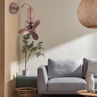Ventilateur mural décoratif en métal à économie d'énergie, oscillant à 360 degrés, 16 pouces, télécommande, silencieux, 6 vitesses