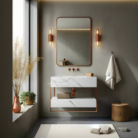 Modern Rectangle Metal Framed Bathroom Mirror with IP44 Rating for USA Window Pane Use