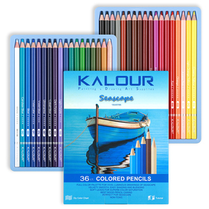 KALOUR-Juego de lápices de colores profesionales con paisaje marino de <span class=keywords><strong>36</strong></span> colores vibrantes en caja de papel para bocetos y dibujos - Product Image 1