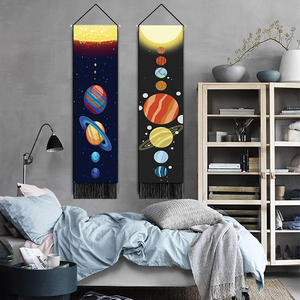 Nebula Galaxy renkli gezegen püskül estetik dikey goblen oturma odası için - Product Image 1