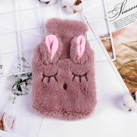 Bouillotte Mignonne Anti-Douleur Très Vendue, Bouteille d'Eau Chaude Mini Chauffe-Mains d'Hiver en PVC avec Housse Douce