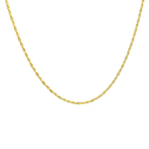 Collar Gargantilla de Cadena de Cuerda de Eslabones Torcidos Estilo Hip Hop en Oro de 18K para Hombres y Mujeres Joyería de Oro Puro - Product Image 2