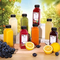 Bouteilles en plastique PET recyclé de 500 ml, 1 L et 1,5 L pour jus et boissons, avec couvercle inviolable, sérigraphiées, couleur personnalisée, vente en gros
