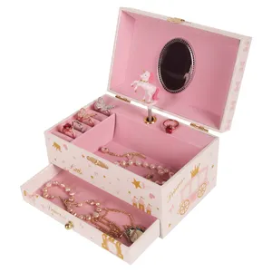 Ever Bright unicorn musical jewellery box wood jewelry box souvenir for kids