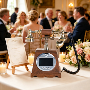 Livre d'or audio de mariage, téléphone antique, vidéo HD 1080P, contrôle par clavier, location pour événements et fêtes, vente en gros - Product Image 1