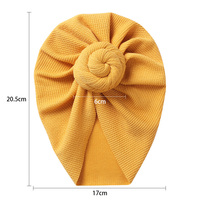 Bonnet tricoté doux pour bébé garçon et fille, en coton côtelé, élastique, uni, épais et chaud, style donut, pour nouveau-né, turban et bandeau