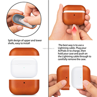 Étui en cuir orange pour écouteurs Airpods Pro 2, housse de protection pour écouteurs, accessoire de voyage