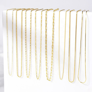 Wholesale Fine Jewelry 0.8-2mm Figaro Cuban Link Rope <strong>Box</strong> <strong>Chain</strong> 0.06um 18k Gold Plated 925 Sterling <strong>Silver</strong> <strong>Chain</strong> Necklace - Product Image 1