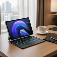 Yeni Stokta Kablosuz Akıllı Mekanik Makas Anahtarlı Klavye, 7 RGB Arka Aydınlatmalı ve Xiaomi Pad 6/6 Pro 11 için Dokunmatik Yüzeyli