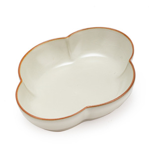 Plato de Cerámica China con Forma de Begonia, Bandeja de Porcelana para Frutas, Vajilla Ru Ware con Borde Alto, Bandeja para Servir en Salón de Té - Product Image 5