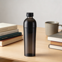 Bouteilles d'eau Longstar transparentes en PC 600 ml, anti-fuite, minimalistes, pour les voyages, la salle de sport, utilisation directe, sans BPA, réutilisables, écologiques