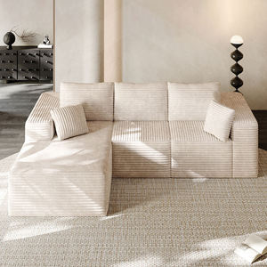 Sectional Compressed Fabric Living Room Chaise Compression Couch <b>Memory</b> <b>Foam</b> Modular Vacuum Upholstery - Product Image 3