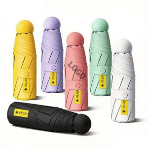 Parapluie de poche compact pliable en cinq sections avec protection UV, idéal pour les cadeaux d'affaires promotionnels, personnalisable avec logo, mini parapluie - Product Image 1