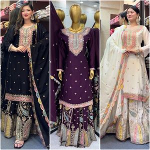 Nuevo diseñador de ropa de fiesta Look Fancy Top-Dupatta y traje Sharara completamente cosido para mujeres accesorios de boda para venta al por mayor - Product Image 3