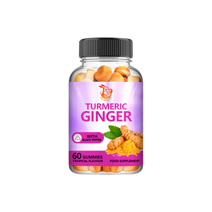 Suplementos Herbales Naturales Más Vendidos con Extracto de Raíz de Jengibre, Extracto de Pimienta Negra, Gomitas de Jengibre y Cúrcuma, Antioxidantes - Product Image 1