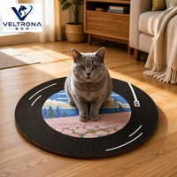 Grattoir pour chat rotatif à 360 degrés en forme de disque vinyle avec base tournante pour chats