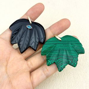 Pendentif Classique en Cristal <span class=keywords><strong>de</strong></span> Quartz Rose Gravé en Forme <span class=keywords><strong>de</strong></span> Feuille d'Érable, Breloques Feuille en <span class=keywords><strong>Pierre</strong></span> Naturelle <span class=keywords><strong>Turquoise</strong></span> et Œil <span class=keywords><strong>de</strong></span> Tigre - Product Image 3