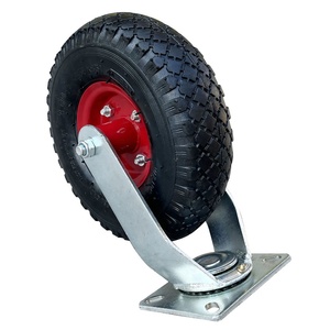 10 Zoll Pneumatisches Lenkrad 10'' Gummi-Lenkrolle 10 Zoll Aufblasbares Industrielles Schwenkbares Gummi-Lenkrad - Product Image 4