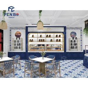 Moderna decorazione del bancone della caffetteria soluzione espositiva per decorazioni da Bar al dettaglio negozio di panetteria infissi <span class=keywords><strong>Cafe</strong></span> Interior Design - Product Image 3