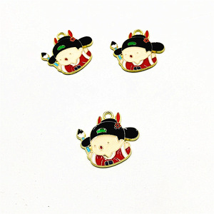 Plaque de style chinois en alliage avec motif de bénédiction goutte à goutte, de forme irrégulière, pour la fabrication de boucles d'oreilles, composants de bijoux - Product Image 5