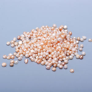 Perla Natural de Agua Dulce de 5.5-6mm, Teñida de Negro, Redonda, con Partículas Blancas Brillantes, Perla Desnuda con Medio Orificio para Joyería Suelta - Product Image 2