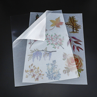 Papier autocollant translucide mat givré japonais imprimable jet d'encre A4 (8,5x11 pouces) avec support plastique transparent
