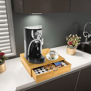 Organizzatore <span class=keywords><strong>a</strong></span> Due Livelli in Bambù per Capsule di Caffè e Utensili con Utilizzo Efficiente dello Spazio - Product Image 1