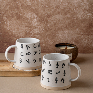 Tasses en céramique symbole mathématiques et musique, verres en porcelaine avec tirages de chiffres et de notes, tasses créatives pour la maison - Product Image 3