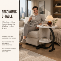 Table d'appoint ronde moderne et minimaliste de style appartement, mobile, pour chevet ou balcon, avec 2 étagères
