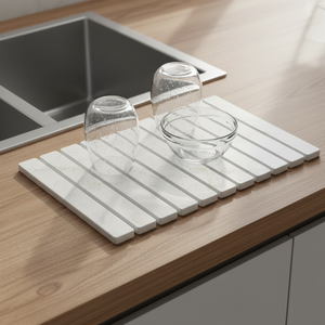 Foldable Stone Dish Drying <strong>Mat</strong> Quick Dry Grey Diatomaceous <strong>Bath</strong> <strong>Mat</strong> Non Slip Bathroom Floor <strong>Mat</strong> - Product Image 1