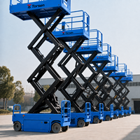Plateforme élévatrice à ciseaux électrique autopropulsée de 10 m de hauteur de travail, 450 kg, plateforme de 8 m pour l'entretien des entrepôts et des usines