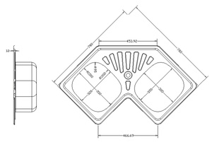 <span class=keywords><strong>Fregadero</strong></span> de cocina de acero inoxidable con forma de mariposa, diseño especial, 2 cuencos, <span class=keywords><strong>1</strong></span> desagüe, 7878 - Product Image 2
