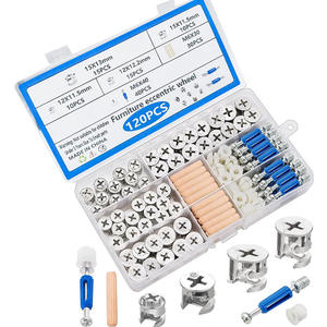 מנעולי מצלמת רהיטים 120 מחשבים 3-in-1 גלגלים אקסצנטרי ברגים חלקי חומרה טוויסט מנעל מחברים ארון/מגירה/שידה - Product Image 1