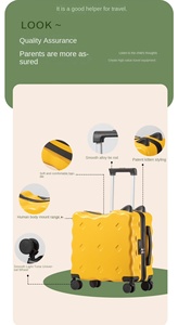 2025 Mới Thời Trang Trẻ Em Va Li 18 Inch Spinner Bánh Xe ABS + PC Mang Theo Hành Lý Với Khóa - Product Image 6