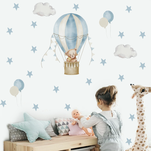 Autocollant Ballon Ours en Peluche Autocollant Amovible en PVC Vinyle Imperméable Décoration Maison Enfants Autocollant Mural Bébé Enfants Salon - Product Image 2