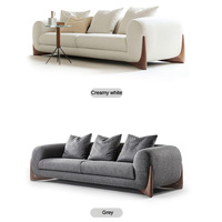 Ensemble de canapés neufs avec accoudoirs, design unique, mobilier de salon, prix abordable, confortable, tissu en polaire berbère, blanc crème, en vente